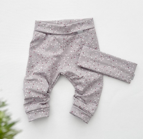 Slinko rutka + trak "Pisane pikice", svetlo siva osnova